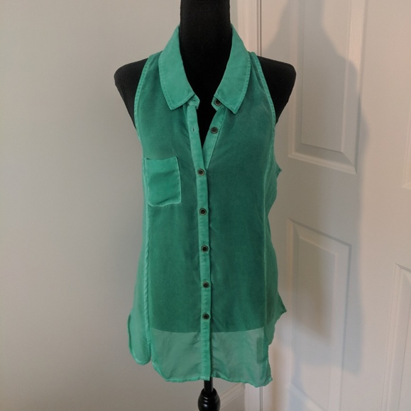 Free People We the Free sheer tank top size L - Picture 1 of 8